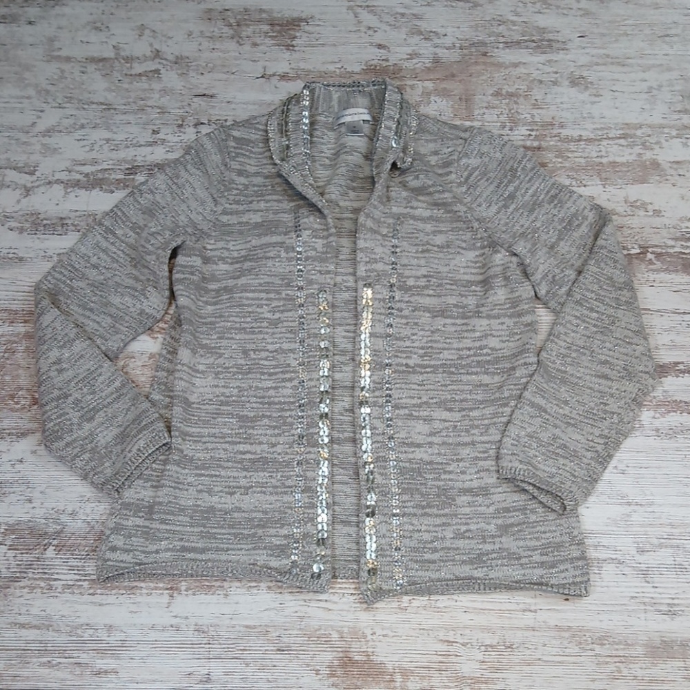 Christopher & Banks Sequin Open Front Cardigan - image 1